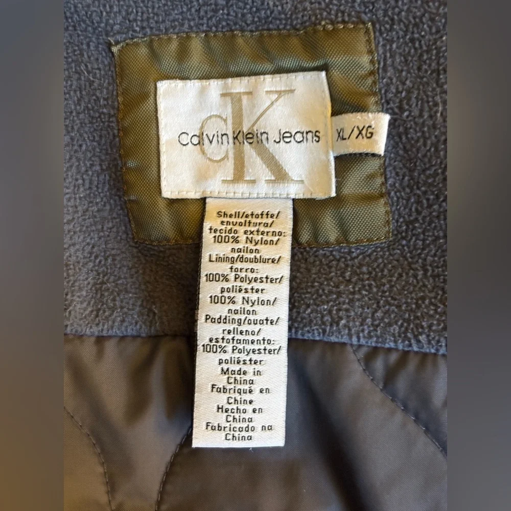 Vintage Calvin Klein Men's Military Green Jacket